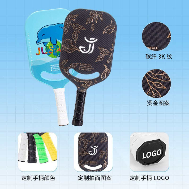 Jusain Peak Factory Custom Pickleball Racket In Stock Wholesale High-end Competition-grade Carbon Fiber Pickleball Racket