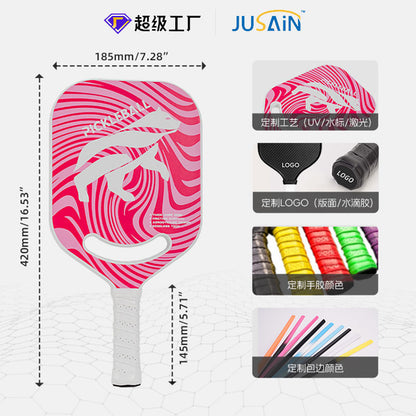 In Stock Wholesale Carbon Fiber Pickleball Racket Factory Custom Outdoor Sports Competition Special Hot Pressed Integrated Pickleball Racket