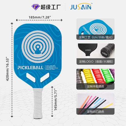 Jusain Cross-border pickleball racket carbon fiber integrated heat-pressed factory custom Pickleball Paddle