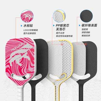 In Stock Wholesale Carbon Fiber Pickleball Racket Factory Custom Outdoor Sports Competition Special Hot Pressed Integrated Pickleball Racket